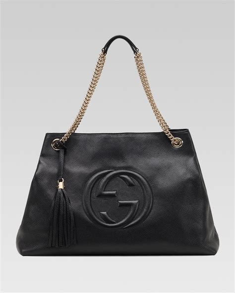 gucci double g plaque chain-strapped shoulder bag|Gucci soho large shoulder bag.